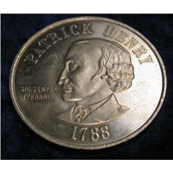 1527. 1788 Patrick Henry Nickel Medal.