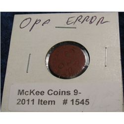 1545. Red OPA Token offcenter Stamping Error.
