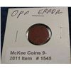 Image 1 : 1545. Red OPA Token offcenter Stamping Error.