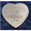 1555. Covington, Ky. Nageleisen Heart Shaped Token