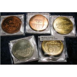 1559. (6) Different 1871-1971 Lake Havasu, Az. Centennial Medals. 39mm.