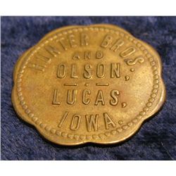 1579. "Hunter Bros./and/Olson/Lucas, Iowa", "Good For/
