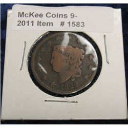 1583. 1822 U.S. Large Cent. VG.