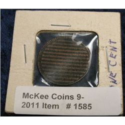 1585. Copy 1785 U.S.A. Bar Cent. Small "R" stamed in field.