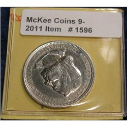 1596. 1893 Columbian Exposition Commemorative Half Dollar. EF.