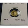 1602. 1851 U.S. Gold One Dollar Liberty. Ex. jewelry.