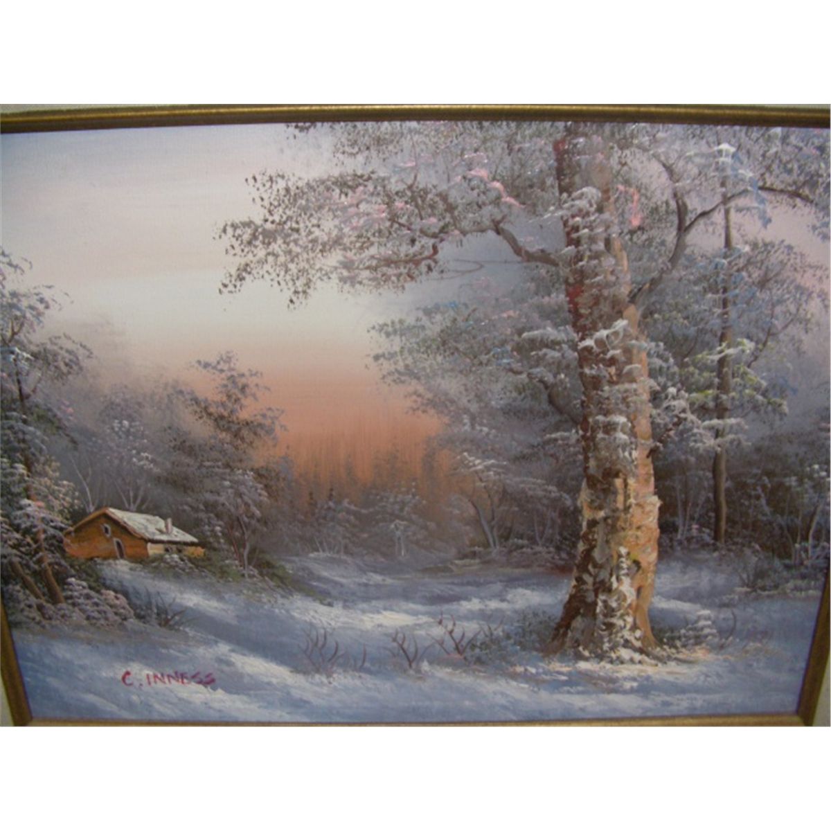 nice oil painting on canvas by C Inness
