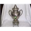 Image 1 : dated 1865 civil war era grape pattern silver plated coffee urn with lid,