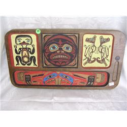 modren carved and painted Native American tray