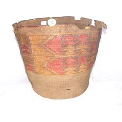 antique handmade Native American basket as seen