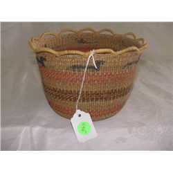 wonderful Native American handmade basket classic Skokomish Raffia by Louisa Pulsifer 5"
