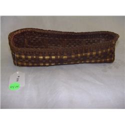 wonderful Native American handmade plaited cedar bark NWC basket 2x9x4