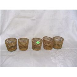 group of small handmade Native American baskets