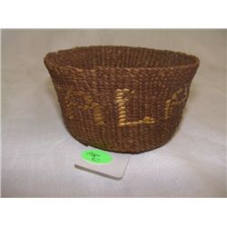 wonderful Native American handmade Tsimshian basket  Alaska design 2x4