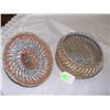 Image 2 : Native American pine needle rattle top covered basket colored thread