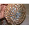 Image 3 : Native American pine needle rattle top covered basket colored thread