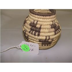SW Native American basket of Papago Ollas  w/ dog design