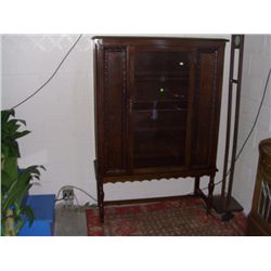 nice carved walnut china cabinet  SSR