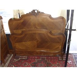 2 piece walnut antique French bed with rails  SSr