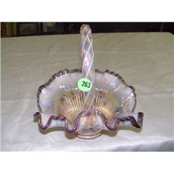 hand painted Fenton basket