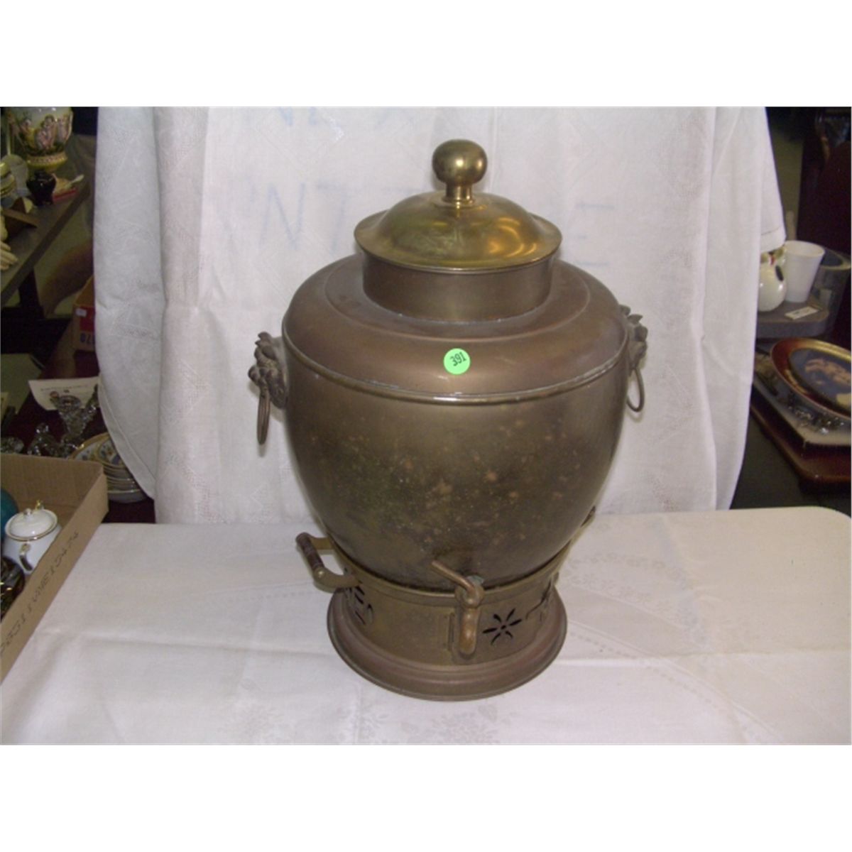 large brass coffee urn