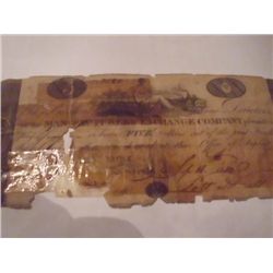 1814 $5 Manufacturers Exchange Co. Bank Note
