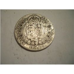 1889 Victoria Silver Half Crown