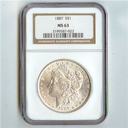 1887 Morgan Silver Dollar NGC Certified MS63