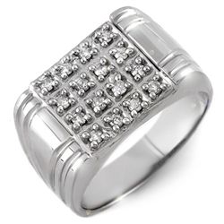 Natural 0.50 ctw Diamond Men's Ring 10K White Gold