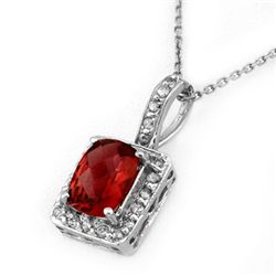 Genuine 2.25ctw Pink Tourmaline & Diamond Necklace Gold