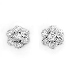 Natural 0.50 ctw Diamond Earrings 14K White Gold