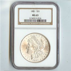 1881 Morgan Silver Dollar NGC Certified MS63