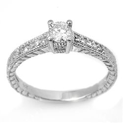Natural 0.70 ctw Diamond Ring 14K White Gold