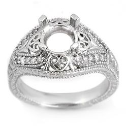 Natural 0.33 ctw Diamond Semi-mount Ring 14K White Gold