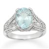 Image 1 : Genuine 3.95 ctw Aquamarine & Diamond Ring 14K Gold