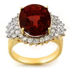 Genuine 9.18ctw Pink Tourmaline & Diamond Ring 14K Gold