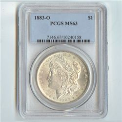 1883-O Morgan Silver Dollar PCGS Certified MS63