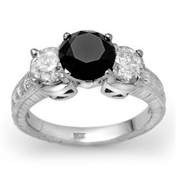 Natural 3.80 ctw White & Black Diamond Ring 14K Gold