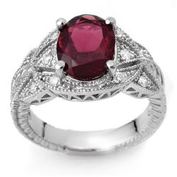Genuine 3.25ctw Pink Tourmaline & Diamond Ring 10K Gold