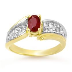 Genuine 1.43 ctw Ruby & Diamond Ring 10K Yellow Gold
