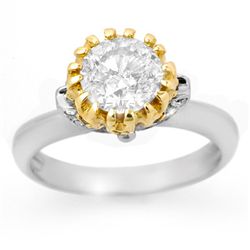Natural 1.65 ctw Diamond Engagement Ring 14K Multi tone Gold