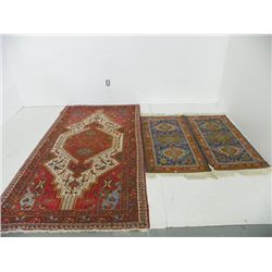 Group lot of 3 Persian scatter rugs