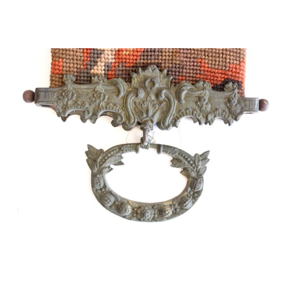 2 needlepoint antique bell pulls