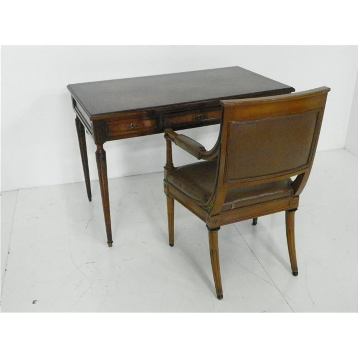 Italian Walnut Bronze Mounted Ladies Desk Chair