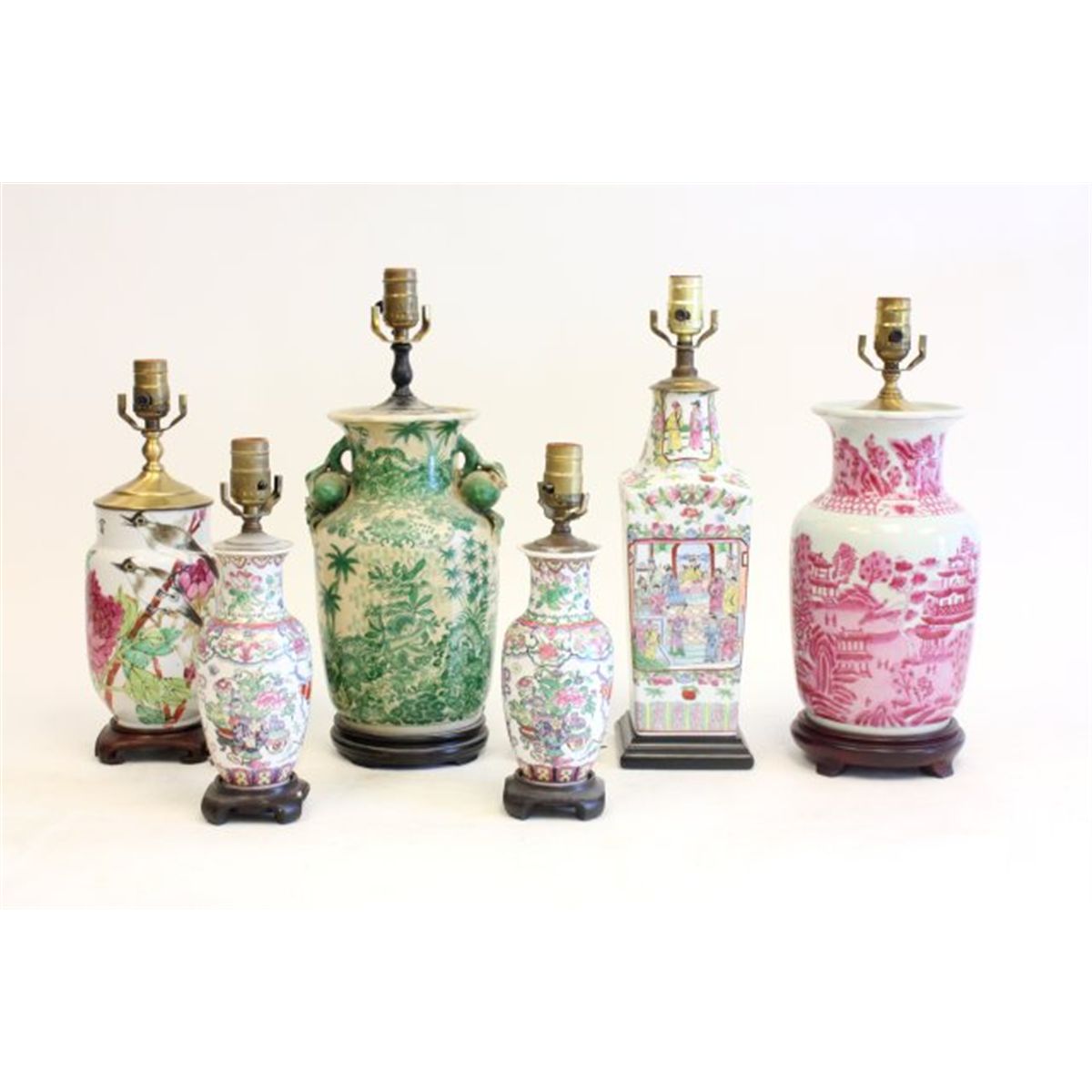 Group Lot Of Chinese Porcelain Lamps