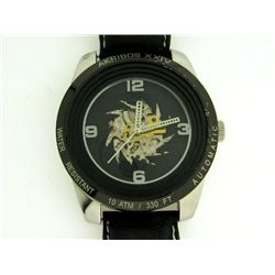 Akribos XXIV Men's AK448SS 'Shutter' Automatic Skeleton Round Stainless Watch