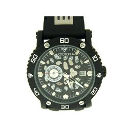 Croton Men's Automatic Stainless Steel Rubber Strap Watch (CA301174BSBK)