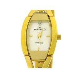 AK Anne Klein Women's Diamond Accented Gold-Tone Watch with a Mother of Pearl Dial
