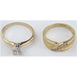 14K Yellow Gold Engagement Diamond Rings