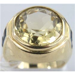 14K Lemon Citrine Sapphire Ring